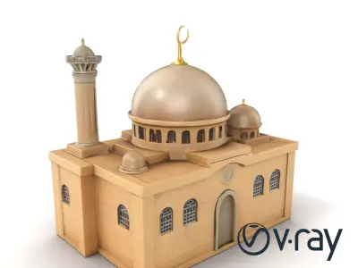 Symmetrical Mosque Arch Design model pack Low-poly 3D model