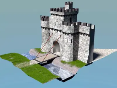 Castle Gate Low-poly 3D model