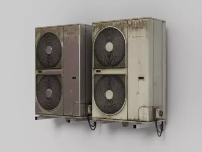 Toshiba Air Conditioner Unit Low-poly 3D model