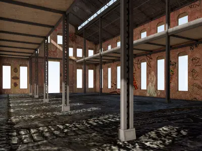 Old Warehouse 5 interior and exterior 3D model