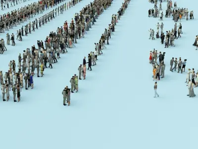 10X HDRI SKY VOL05 - ULTIMATE SPEED 3D CROWDS - PEOPLE 3D Model Pack