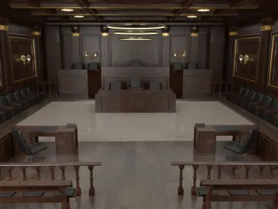 Courtroom Low-poly 3D model