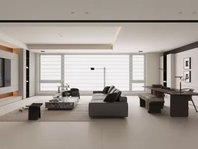 Light luxury living room 3D model order