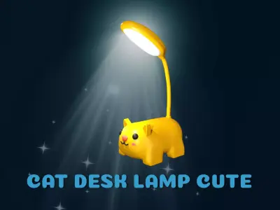Cat Desk Lamp Cute Low-poly 3D model