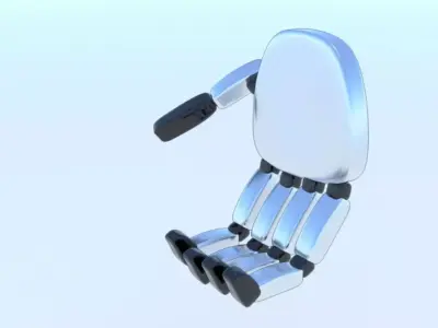 Robot Hand Animated Rigged 3D SciFi Low-poly 3D model