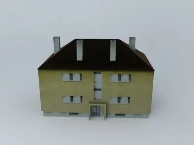Small Building 4 Apartments Low-poly 3D model