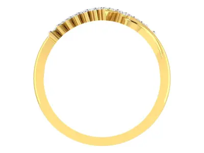 Light Weight Yellow Gold Diamond Ring  -ZA RN 7830 3D print model