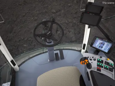  Self-Propelled Crop Sprayer with Folded Boom Black Dirty 