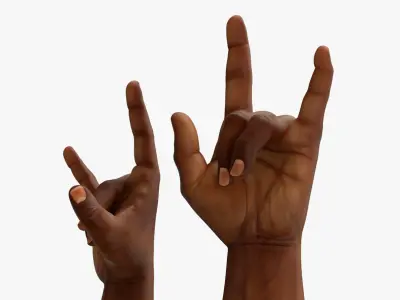  Afro American Man and Baby Hands Rigged for Cinema Collection 