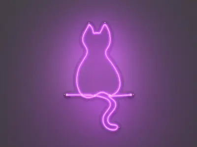 Front Cat - Neon Sign 3D model