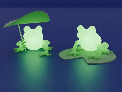 Indirect lighting of kawaii frogs 3D model