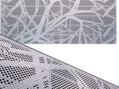 perforated metal panel N24 3D model