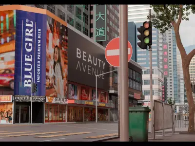 Hong Kong cityscape 3D model