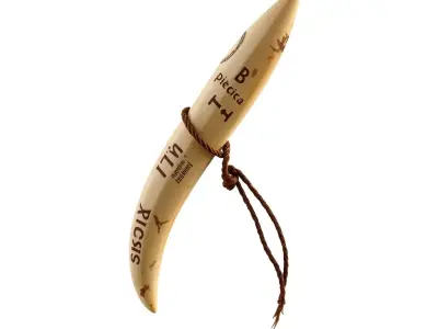 Decorative Hunting Tusk with Rope Low-poly 3D model