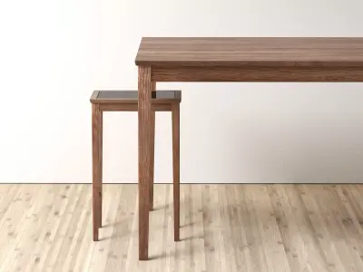 No two side tables with tops 3D model