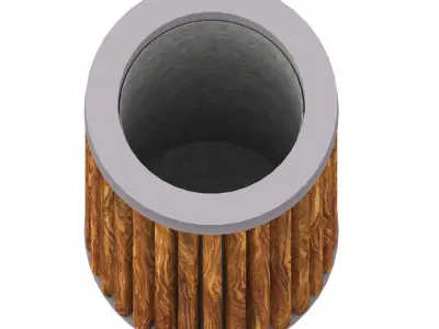 Outdoor trash can set Low-poly 3D model