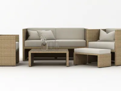 Outdoor Lounge Set 4 3D model