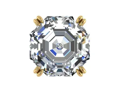 Ring279 octagon diamond ring 3D print model