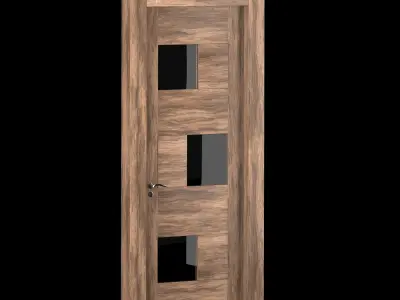 Interior-exterior Wooden Door 3D model 4