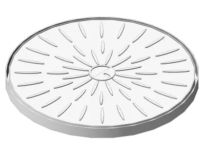 Cast Iron Manhole Cover D600 With Frame Solid Sewer Cover Urban  3D model