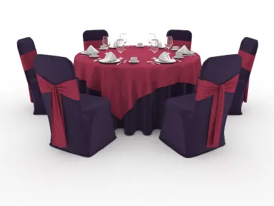 Collection Banquet Table and Chair 18 3D Model Pack