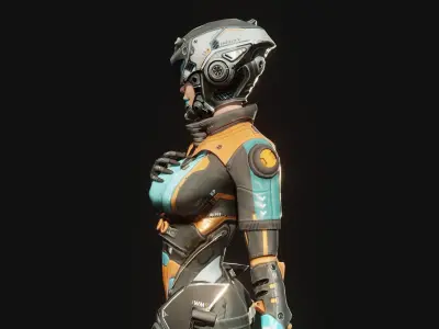 Sci-Fi Pilot - Ashley Low-poly 3D model