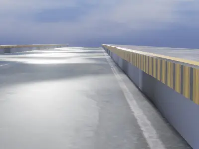 Road 3D model empty with no cars Free 3D model