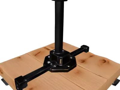 Modern Industrial Wood Metal Stand Low-poly 3D model