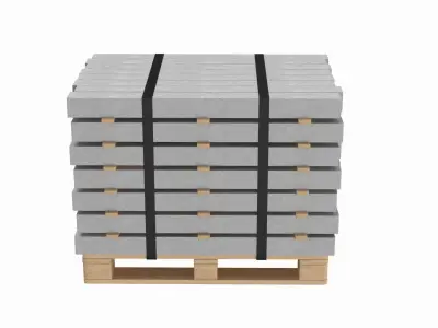 Concrete Slabs On Wood Pallet 3D model purchase