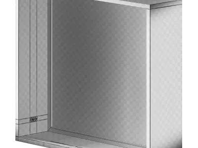 Window with wide slopes with sockets Perforated window sill 3D model
