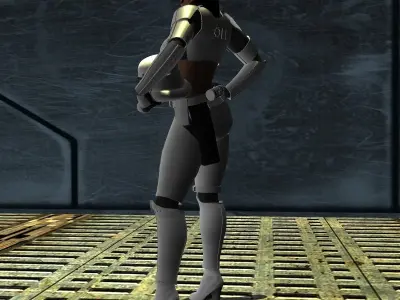Femtrooper female stormtrooper on platform 3D model