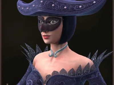 Spades Queen Light Version Low-poly 3D model