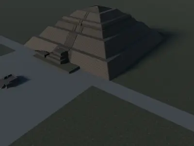 Pyramid of the Sun Low-poly 3D model