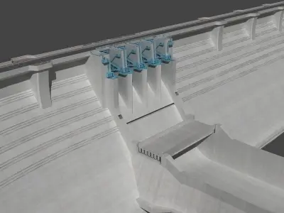 3D Dam Sluice gate 3D model