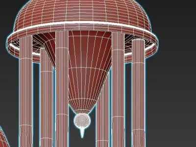 ambrella gold ceiling light fixture 3D model