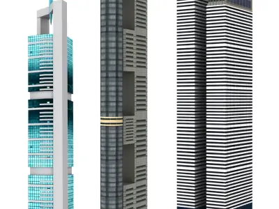 Dubai - Dubai Towers Building 3D Pack - Sheikh Zayed ST Low-poly 3D model