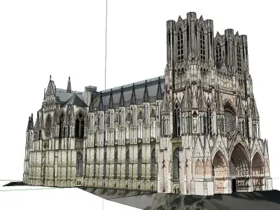 Architecture-Religion-God-Culture-Temple-028 cathedral with s... 3D model