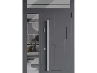 Modern entrance door 01 3D model