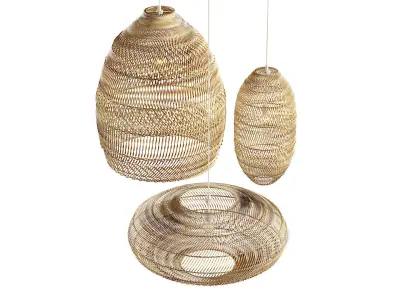 Aliexpress rattan chandelier set 3D model