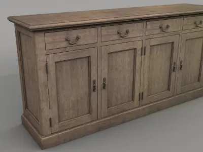 Old storage Cabinet Low-poly 3D model