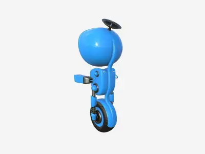 Wheel Robot H09 Blue - SciFi Character Design Low-poly 3D model