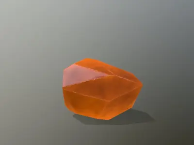 Crystal Set orange stone Low-poly 3D model