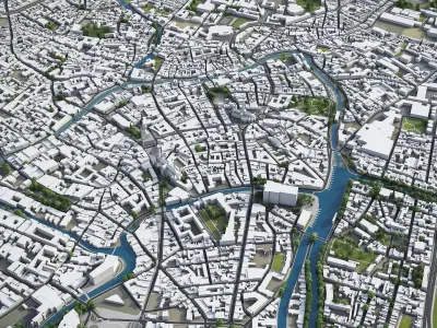 Gent - city  Low-poly 3D model
