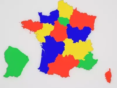 Map of France Low-poly 3D model