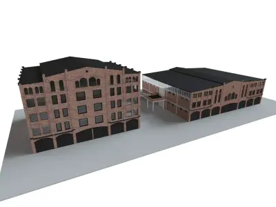 old buildings industry  3D model