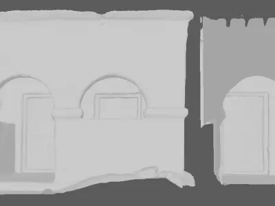 Front entry of old buildings 3D model