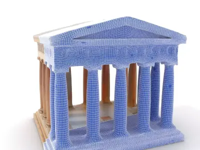 Classical Greek Temple model pack Low-poly 3D model
