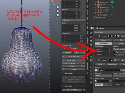 wicker lamp Low-poly 3D model