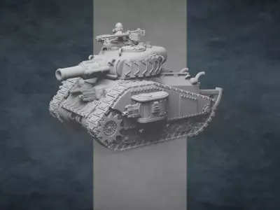 M40K1 Imperial Pattern Sherman Russ Battle Tank 3D print model