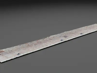 Street cobblestone granite sidewalk raw scan 3D model